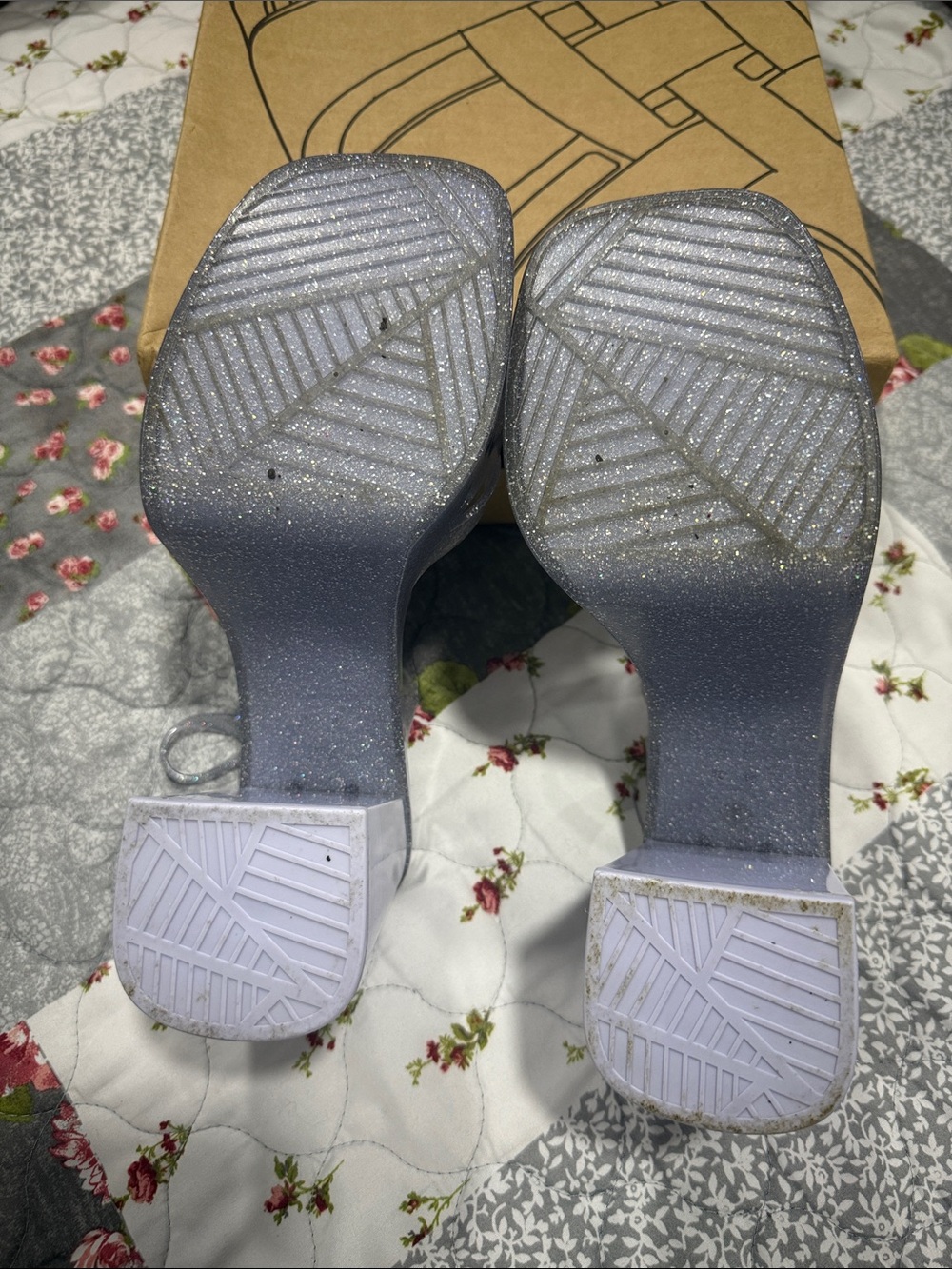Melissa Lavender Glitter Slingback Heeled Sandals - Picture 3 of 4